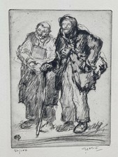 Les Deux Aveugles EAU FORTE Gravure GEORGES GOBO 50/100