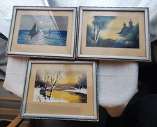 3 anciens cadres  Aquarelle