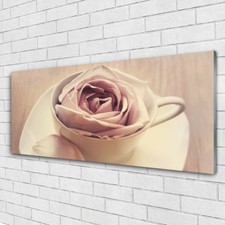 Impression sur verre acrylique Image tableau 125x50 Art Tasse Rose
