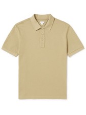 Bottega Veneta Light Cotton Piquet Polo Shirt in Beige
