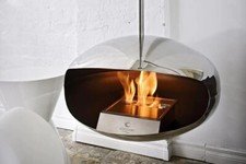 Cocoon Aeris Stainless Steel Biofuel Hanging Fireplace