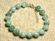 Bracelet Argent 925 et Pierre semi précieuse - Quartz Turquoise 8mm