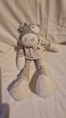 Doudou vache gris blanc - , pois