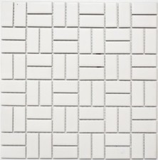 Mosaïque carreau céramique moulin à vent blanc mat bain 24-CWM07WM_f |10 plaques