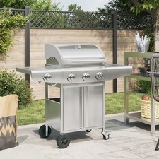 Barbecue gril à gaz avec 4 brûleurs argenté acier inoxydable vidaXL