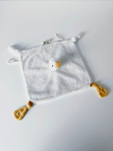 Doudou plat oie oiseau blanc - plat,