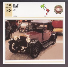 1925-1929 Fiat 509 Italy Car Photo Spec Sheet Info ATLAS CARD 1926 1927 1928