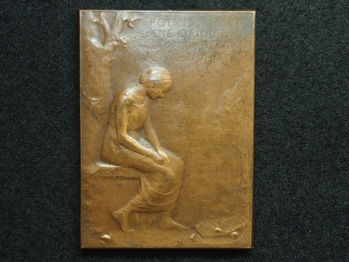 Plaque bronze art nouveau - art,