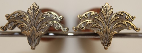 Paire fers dorer fleuron - fers, à