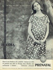 publicité Advertising 0421 1963  Prénatal  vetements  grossesse rhodia