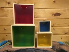 Vintage IKEA PS 2012 Sarah Fager Bamboo Plastic Storage Bins Cube Drawers RARE!
