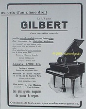 ADVERTISING GILBERT PIANO A QUEUE RIGHT MUSIC ORGAN GRAND PRIZE 1925 FRENCH AD