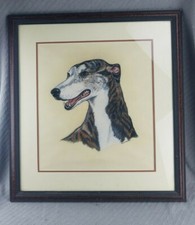 Vintage Original Excellent quality Drawing Greyhound Signed Tondreau 24.5 x 26.5