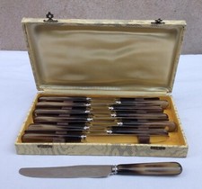 COMPLETE KNIFE CABINET - 12 PIECES - ANTIQUE - KITCHEN - VINTAGE