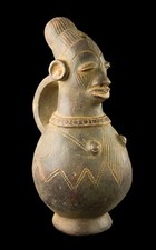 Jarre Mangbetu 26 cm - Vase en Terre Cuite RDC - Poterie - Art Africain 17294