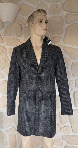 Manteau gris slim - fit, avec