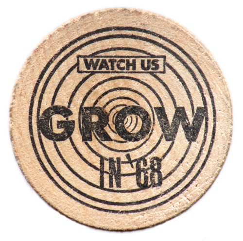 Wooden nickel watch us - -, grow