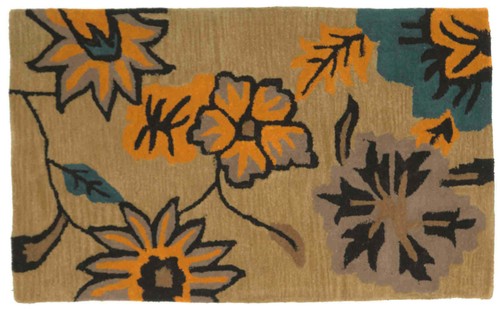 Tapis laine fleur 90x150 - en,