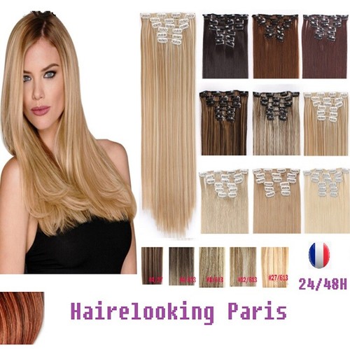 Kit extensions clips cheveux - extensions,