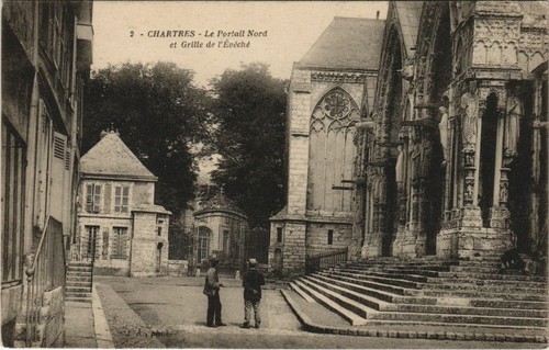 Cpa chartres portail nord - portail, et