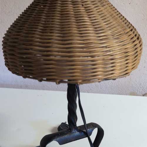 Lampe table osier marron - lampe, en