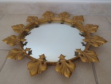 old domed mirror mirror witch sun lily leaf diameter 30.4 cm