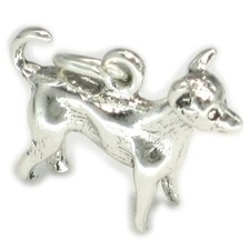 Chihuahua chien en argent sterling .925 x 1 Chihuahuas Chiwawa chiens charmes!