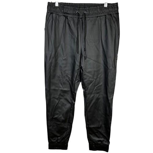 Bebe black faux leather jogger - bebe,