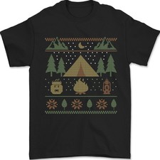Noël Camping Noël Tente Drôle T-Shirt 100% Coton