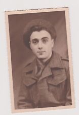 Antique Photo ?️ Belgian Military Beret Badge Uniform Studio 1940-50 ?