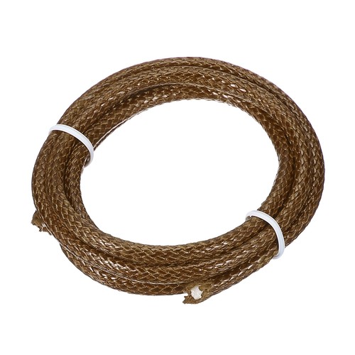 Cordon cuir tressé - 5mm, marron
