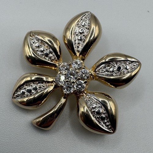 Broche vintage plaque - broche, or