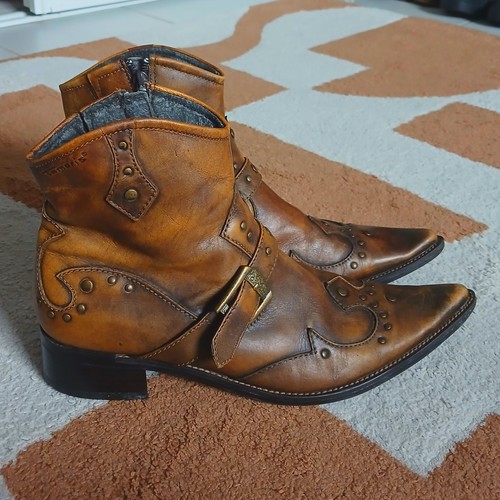 Bottines santiags cuir - bottines,
