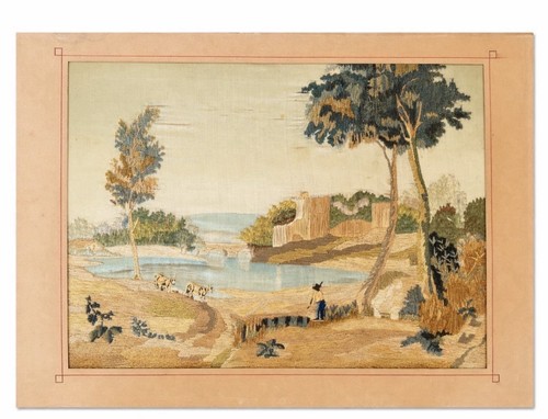Tableau paysage tapisserie - tableau,