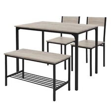 Ensemble meubles de cuisine chambre table à manger banc 2 chaises chêne Sonoma