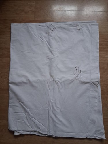 Drap ancien lin - drap, brodé