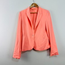 Seed Femme Coral Pink Blazer Jacket Light Single Button 10 US 6