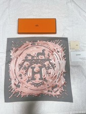 Hermès Carre 45 Gavroche Silk Scarf Pink Condition with Box
