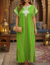 Gandoura marocaine verte en