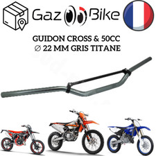 GUIDON MOTO CROSS CYCLO ENDURO 50cc 125cc 250cc - Guidon GRIS TITANE D 22 mm