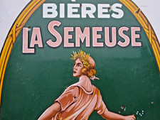 Plaque émaillée ancienne Bières LA SEMEUSE EAS Déco Bar Cave Bistro Cuisine