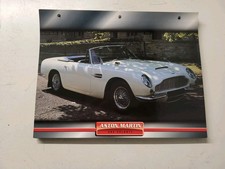 CARTE FICHE VOITURES D'EXCEPTION ASTON MARTIN DB 6 VOLANTE