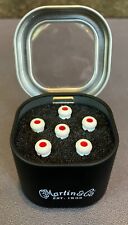 Martin APP0004 Luxe Liquidmetal Bridge Pin Set - Bone w/ Red Inlay