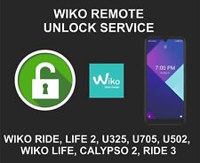 Wiko Network Unlock, Ride 3, Ride 2, Ride 1, Life 2, Life 1, U319AA, U325, U705,