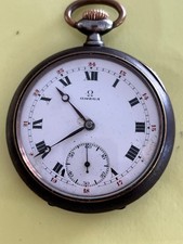 GunMetal Omega Pocket Watch, Montre GOUSSET