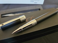 Stylo ROLLER Dupont D-Initial Laque Noire Mate & Palladium NEUF (Cartier,Dunhill