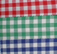 Tissu Vichy À Carreaux - Couleur Rouge / Bleu / Vert