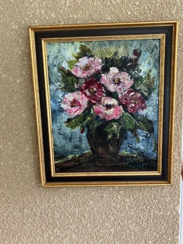 Huile sur toile fleurs - huile,