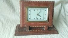 OLD 1960s BAYARD MECHANICAL LEATHER CLOCK CLOCK *