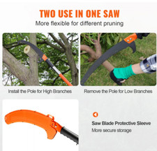 Scie à Élaguer Télescopique 2,24-8,24m à Perche Extensible Échenilloir Télescopi